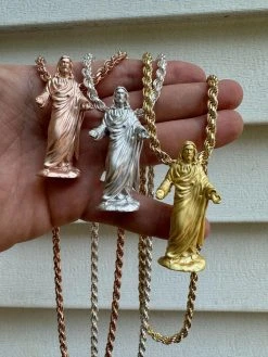 Heavy 3D Jesus Piece Real 925 Silver / 14k Yellow Rose Gold Pendant Necklace 41 Heavy 3D Jesus Piece Real 925 Silver / 14k Yellow Rose Gold Pendant Necklace -Harlem Bling Shop harlembling heavy 3d jesus piece real 925 silver 14k yellow rose gold pendant necklace 61471.1689204481