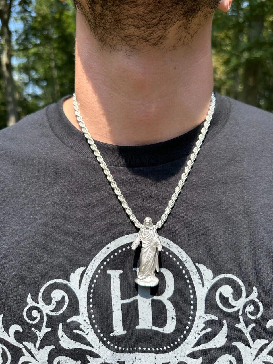 Heavy 3D Jesus Piece Real 925 Silver / 14k Yellow Rose Gold Pendant Necklace 10 Heavy 3D Jesus Piece Real 925 Silver / 14k Yellow Rose Gold Pendant Necklace - Image 8