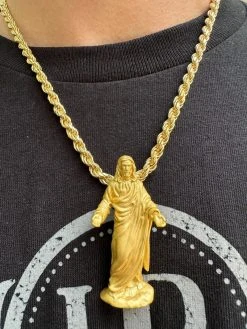 Heavy 3D Jesus Piece Real 925 Silver / 14k Yellow Rose Gold Pendant Necklace 24 Heavy 3D Jesus Piece Real 925 Silver / 14k Yellow Rose Gold Pendant Necklace -Harlem Bling Shop harlembling heavy 3d jesus piece real 925 silver 14k yellow rose gold pendant necklace 99613.1689204395