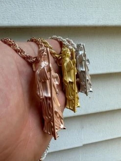 Heavy 3D San Judas St Jude Real 925 Silver 14k Yellow Rose Gold Pendant Necklace 40 Heavy 3D San Judas St Jude Real 925 Silver 14k Yellow Rose Gold Pendant Necklace -Harlem Bling Shop harlembling heavy 3d san judas st jude real 925 silver 14k yellow rose gold pendant necklace 03065.1689291371