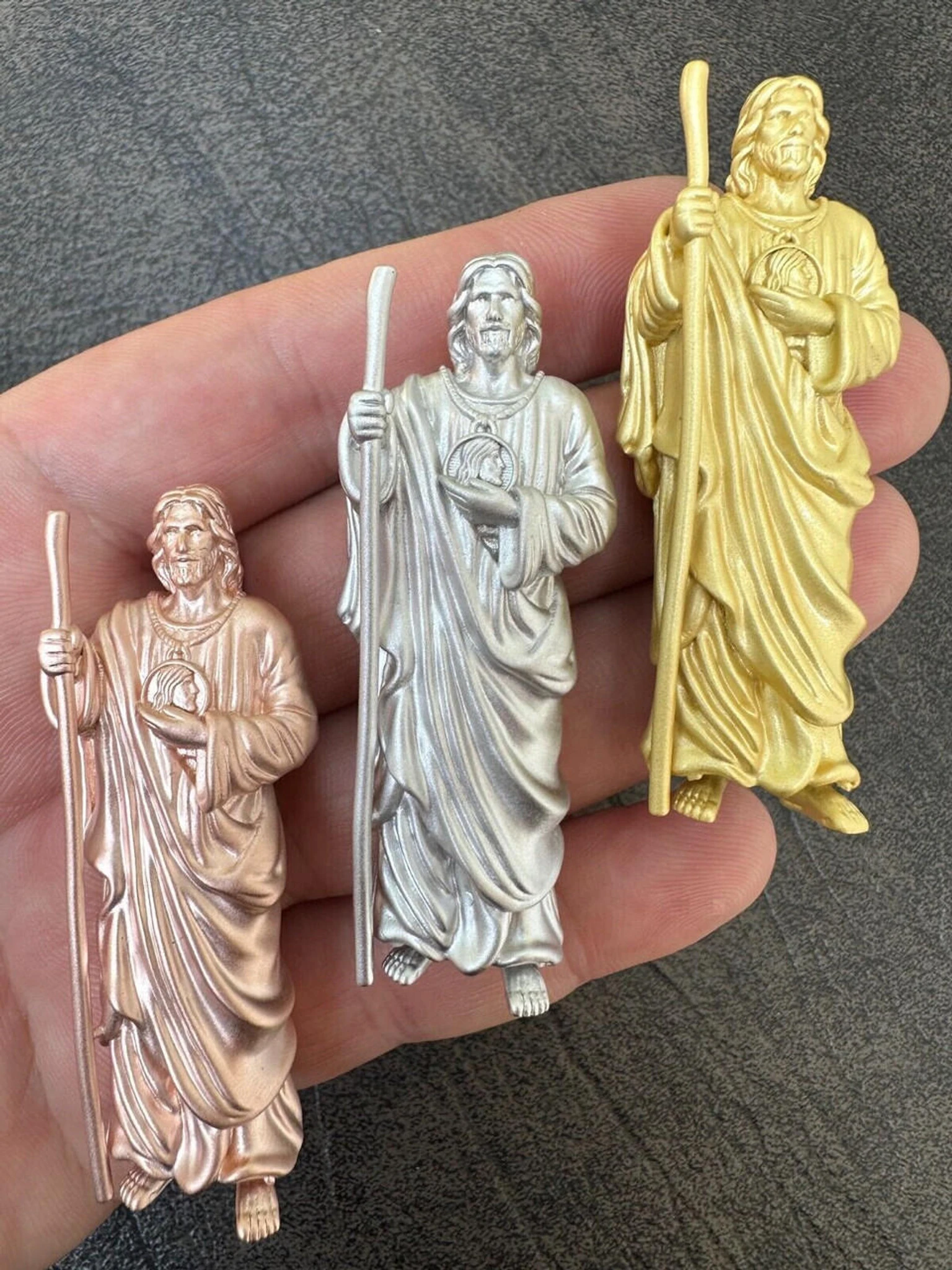 Heavy 3D San Judas St Jude Real 925 Silver 14k Yellow Rose Gold Pendant Necklace 3 Heavy 3D San Judas St Jude Real 925 Silver 14k Yellow Rose Gold Pendant Necklace