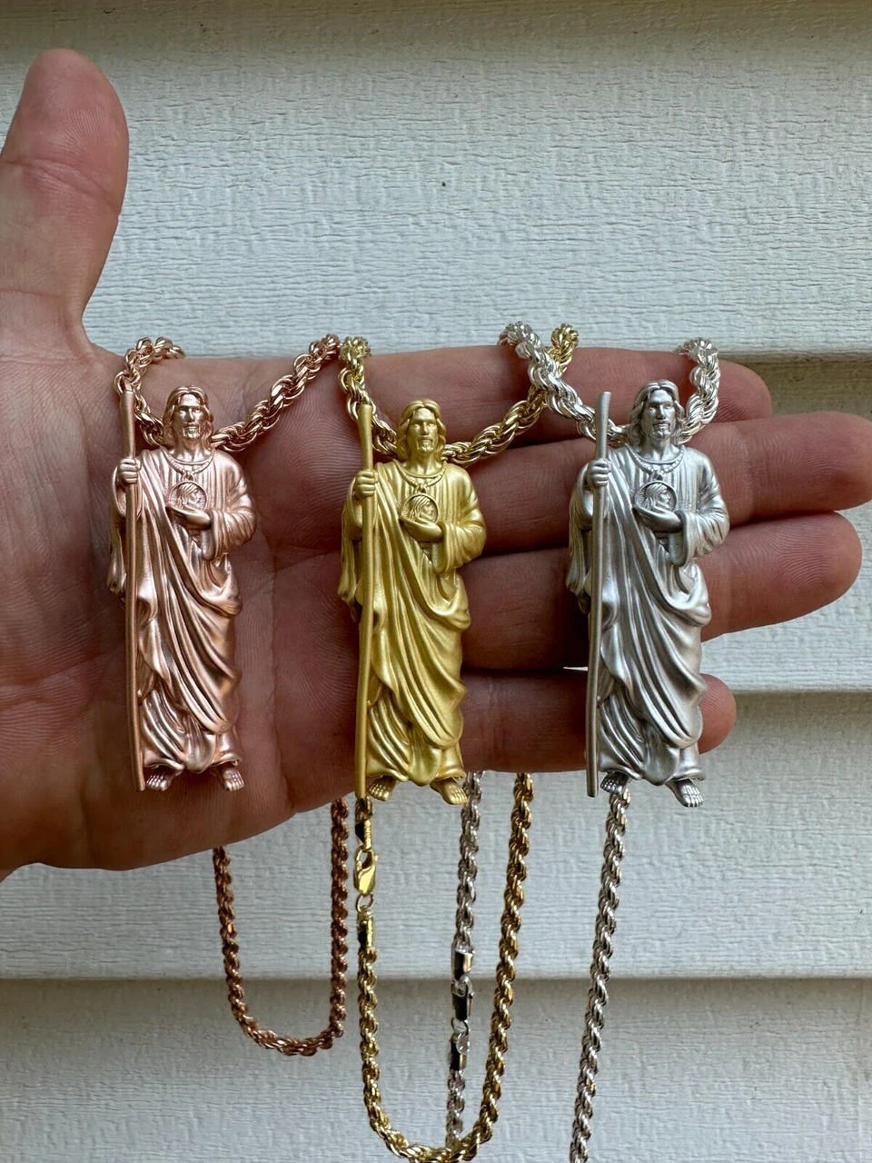 Heavy 3D San Judas St Jude Real 925 Silver 14k Yellow Rose Gold Pendant Necklace 19 Heavy 3D San Judas St Jude Real 925 Silver 14k Yellow Rose Gold Pendant Necklace - Image 17