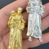 Heavy 3D St Joseph W Baby Jesus Real 925 Silver 14k Yellow Gold Pendant Necklace 2 Heavy 3D St Joseph W Baby Jesus Real 925 Silver 14k Yellow Gold Pendant Necklace -Harlem Bling Shop harlembling heavy 3d st joseph w baby jesus real 925 silver 14k yellow gold pendant necklace 02316.1698463887