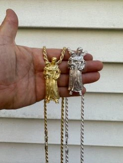 Heavy 3D St Joseph W Baby Jesus Real 925 Silver 14k Yellow Gold Pendant Necklace 40 Heavy 3D St Joseph W Baby Jesus Real 925 Silver 14k Yellow Gold Pendant Necklace -Harlem Bling Shop harlembling heavy 3d st joseph w baby jesus real 925 silver 14k yellow gold pendant necklace 06045.1698463800