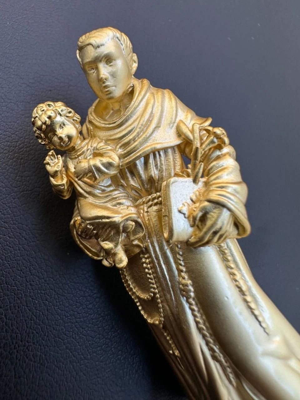 Heavy 3D St Joseph W Baby Jesus Real 925 Silver 14k Yellow Gold Pendant Necklace 4 Heavy 3D St Joseph W Baby Jesus Real 925 Silver 14k Yellow Gold Pendant Necklace - Image 2