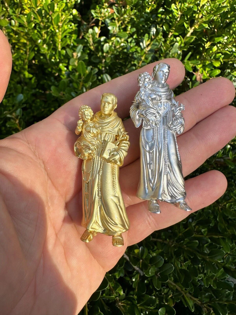 Heavy 3D St Joseph W Baby Jesus Real 925 Silver 14k Yellow Gold Pendant Necklace 16 Heavy 3D St Joseph W Baby Jesus Real 925 Silver 14k Yellow Gold Pendant Necklace - Image 14