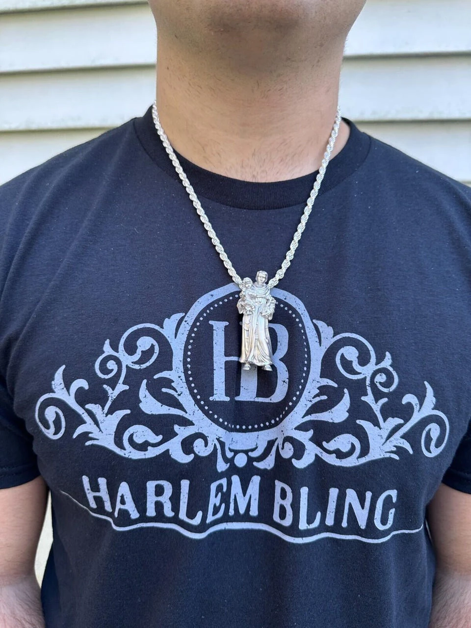 Heavy 3D St Joseph W Baby Jesus Real 925 Silver 14k Yellow Gold Pendant Necklace 11 Heavy 3D St Joseph W Baby Jesus Real 925 Silver 14k Yellow Gold Pendant Necklace - Image 9