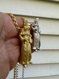 Heavy 3D St Joseph W Baby Jesus Real 925 Silver 14k Yellow Gold Pendant Necklace 39 Heavy 3D St Joseph W Baby Jesus Real 925 Silver 14k Yellow Gold Pendant Necklace -Harlem Bling Shop harlembling heavy 3d st joseph w baby jesus real 925 silver 14k yellow gold pendant necklace 72350.1698463828