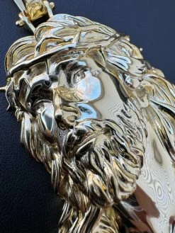 HEAVY Real Solid 925 Silver 14k Gold Vermeil Plain Jesus Piece Pendant Necklace 36 HEAVY Real Solid 925 Silver 14k Gold Vermeil Plain Jesus Piece Pendant Necklace -Harlem Bling Shop harlembling heavy real solid 925 silver 14k gold vermeil plain jesus piece pendant necklace 21117.1702702670