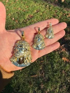 HEAVY Real Solid 925 Silver 14k Gold Vermeil Plain Jesus Piece Pendant Necklace 40 HEAVY Real Solid 925 Silver 14k Gold Vermeil Plain Jesus Piece Pendant Necklace -Harlem Bling Shop harlembling heavy real solid 925 silver 14k gold vermeil plain jesus piece pendant necklace 50090.1702702763