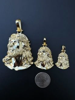 HEAVY Real Solid 925 Silver 14k Gold Vermeil Plain Jesus Piece Pendant Necklace 29 HEAVY Real Solid 925 Silver 14k Gold Vermeil Plain Jesus Piece Pendant Necklace -Harlem Bling Shop harlembling heavy real solid 925 silver 14k gold vermeil plain jesus piece pendant necklace 57506.1702702727