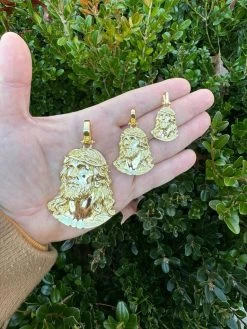 HEAVY Real Solid 925 Silver 14k Gold Vermeil Plain Jesus Piece Pendant Necklace 39 HEAVY Real Solid 925 Silver 14k Gold Vermeil Plain Jesus Piece Pendant Necklace -Harlem Bling Shop harlembling heavy real solid 925 silver 14k gold vermeil plain jesus piece pendant necklace 61749.1702702760