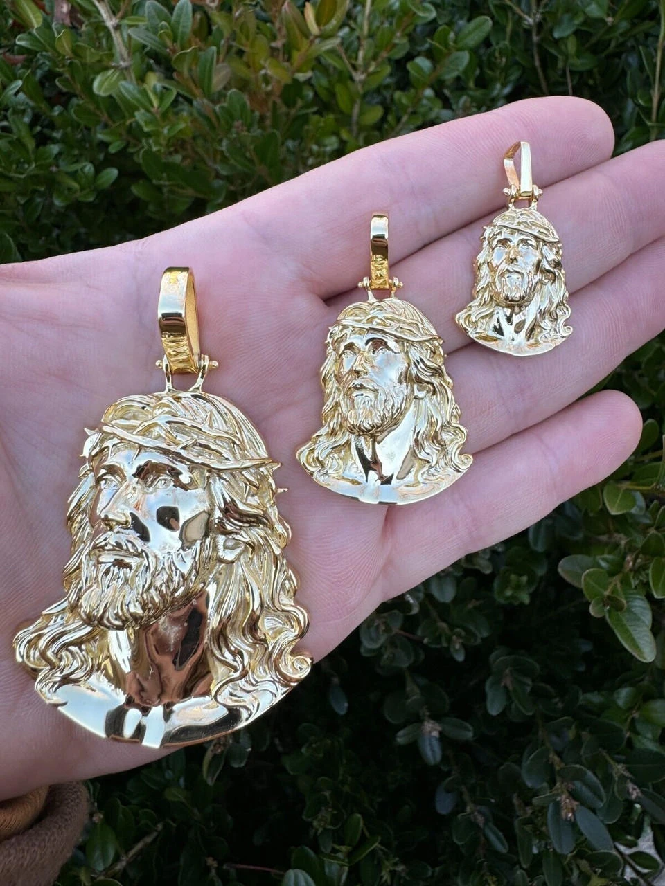 HEAVY Real Solid 925 Silver 14k Gold Vermeil Plain Jesus Piece Pendant Necklace 7 HEAVY Real Solid 925 Silver 14k Gold Vermeil Plain Jesus Piece Pendant Necklace - Image 5