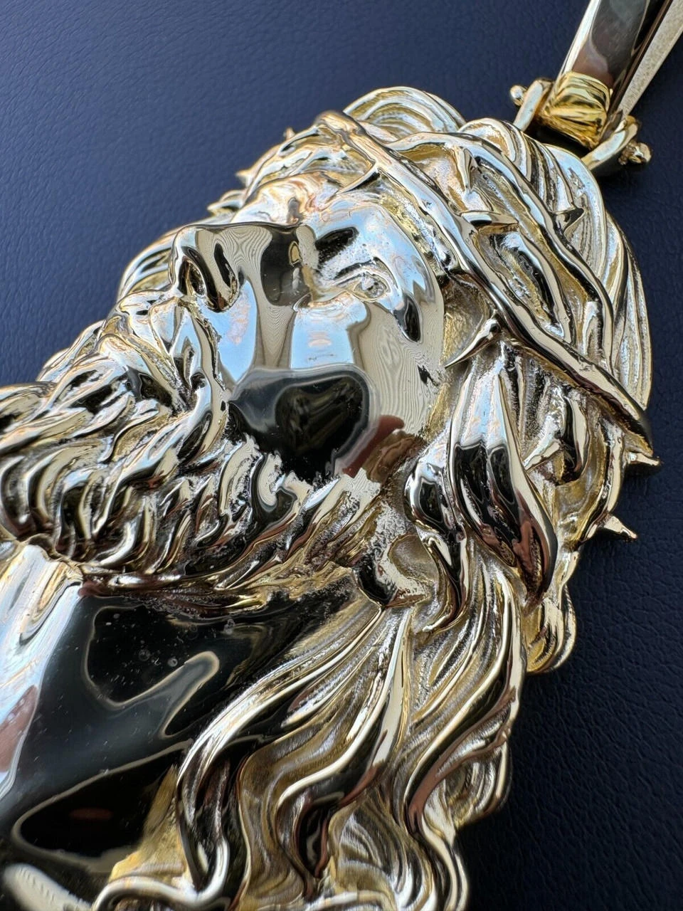 HEAVY Real Solid 925 Silver 14k Gold Vermeil Plain Jesus Piece Pendant Necklace 11 HEAVY Real Solid 925 Silver 14k Gold Vermeil Plain Jesus Piece Pendant Necklace - Image 9