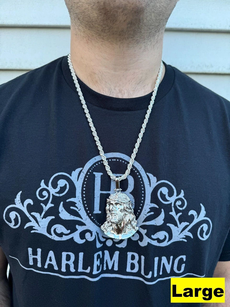 HEAVY Real Solid 925 Sterling Silver Plain Jesus Piece Pendant Necklace DETAILED 13 HEAVY Real Solid 925 Sterling Silver Plain Jesus Piece Pendant Necklace DETAILED - Image 11