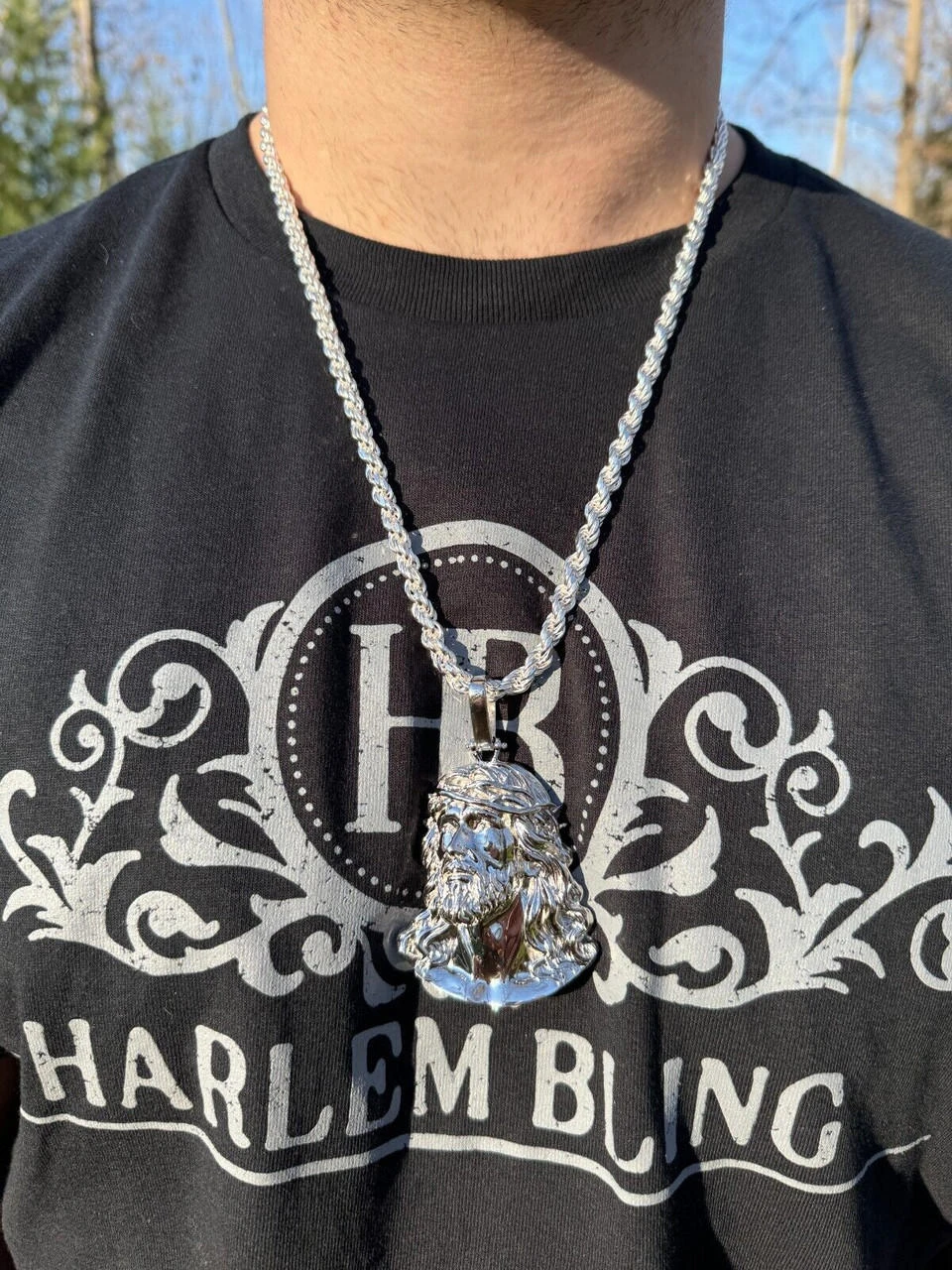 HEAVY Real Solid 925 Sterling Silver Plain Jesus Piece Pendant Necklace DETAILED 14 HEAVY Real Solid 925 Sterling Silver Plain Jesus Piece Pendant Necklace DETAILED - Image 12