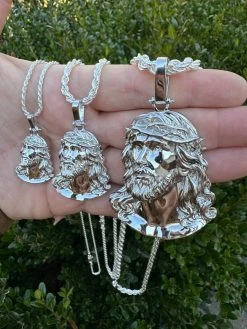 HEAVY Real Solid 925 Sterling Silver Plain Jesus Piece Pendant Necklace DETAILED 28 HEAVY Real Solid 925 Sterling Silver Plain Jesus Piece Pendant Necklace DETAILED -Harlem Bling Shop harlembling heavy real solid 925 sterling silver plain jesus piece pendant necklace detailed 87458.1702702696