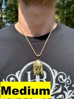 HEAVY SOLID Real 14k Gold Over 925 Sterling Silver Jesus Piece Pendant - 1-2.5" -Harlem Bling Shop harlembling heavy solid real 14k gold over 925 sterling silver jesus piece pendant 1 2.5 62147.1689204518