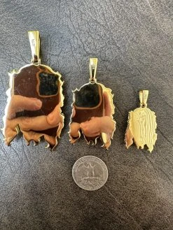 HEAVY SOLID Real 14k Gold Over 925 Sterling Silver Jesus Piece Pendant - 1-2.5" -Harlem Bling Shop harlembling heavy solid real 14k gold over 925 sterling silver jesus piece pendant 1 2.5 62324.1689204346