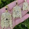 HEAVY SOLID Real 14k Gold Over 925 Sterling Silver Jesus Piece Pendant - 1-2.5" 2 HEAVY SOLID Real 14k Gold Over 925 Sterling Silver Jesus Piece Pendant - 1-2.5" -Harlem Bling Shop harlembling heavy solid real 14k gold over 925 sterling silver jesus piece pendant 1 2.5 80302.1689204480