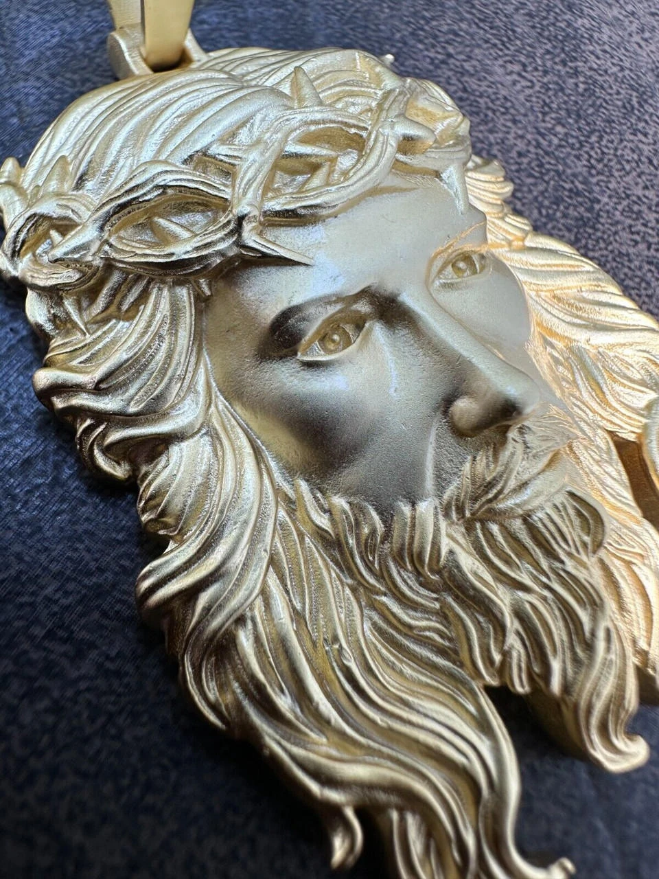 HEAVY SOLID Real 14k Gold Over 925 Sterling Silver Jesus Piece Pendant Necklace 5 HEAVY SOLID Real 14k Gold Over 925 Sterling Silver Jesus Piece Pendant Necklace - Image 3