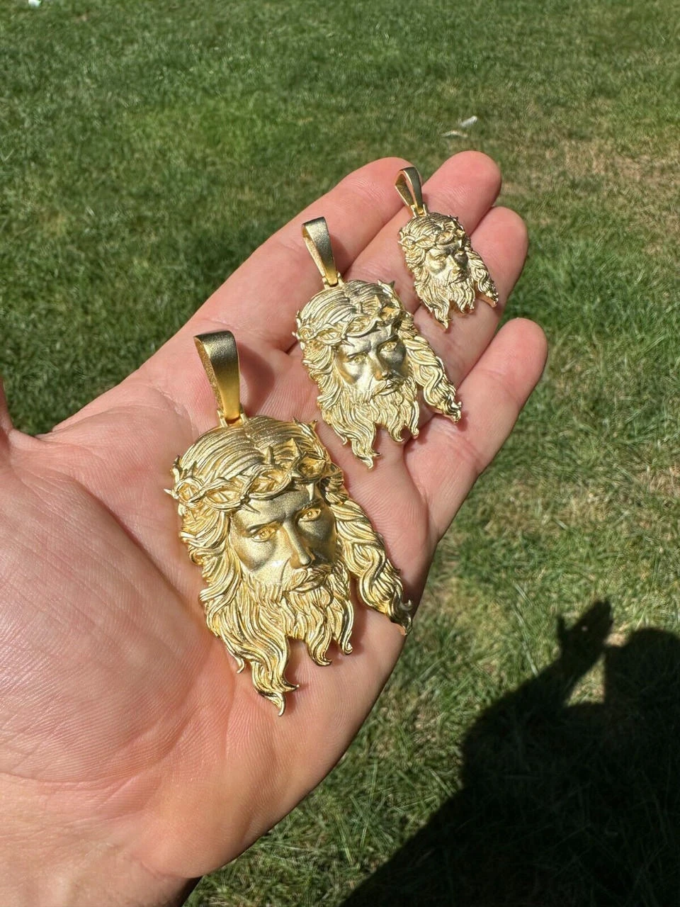 HEAVY SOLID Real 14k Gold Over 925 Sterling Silver Jesus Piece Pendant Necklace 16 HEAVY SOLID Real 14k Gold Over 925 Sterling Silver Jesus Piece Pendant Necklace - Image 14