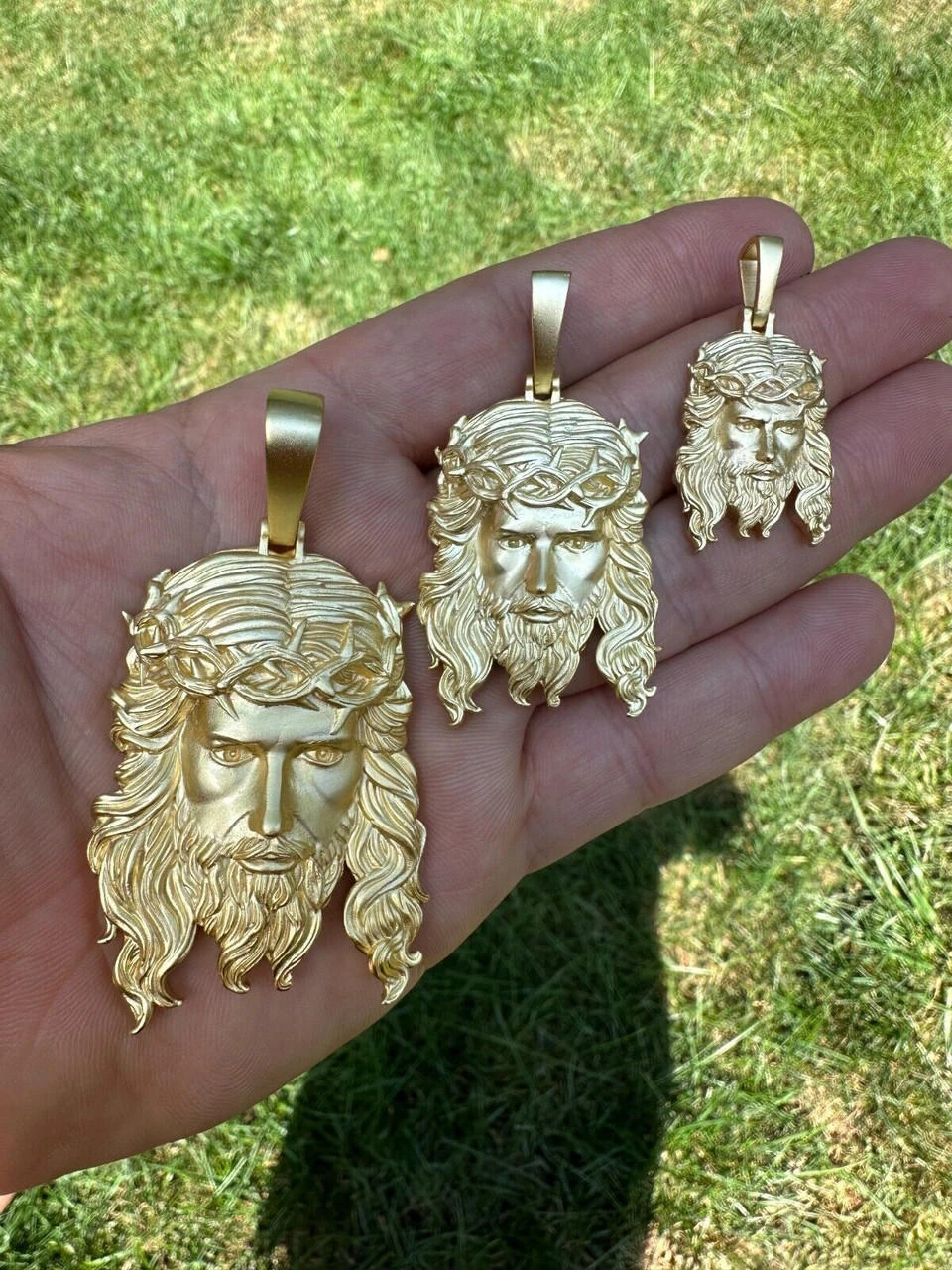 HEAVY SOLID Real 14k Gold Over 925 Sterling Silver Jesus Piece Pendant Necklace 18 HEAVY SOLID Real 14k Gold Over 925 Sterling Silver Jesus Piece Pendant Necklace - Image 16