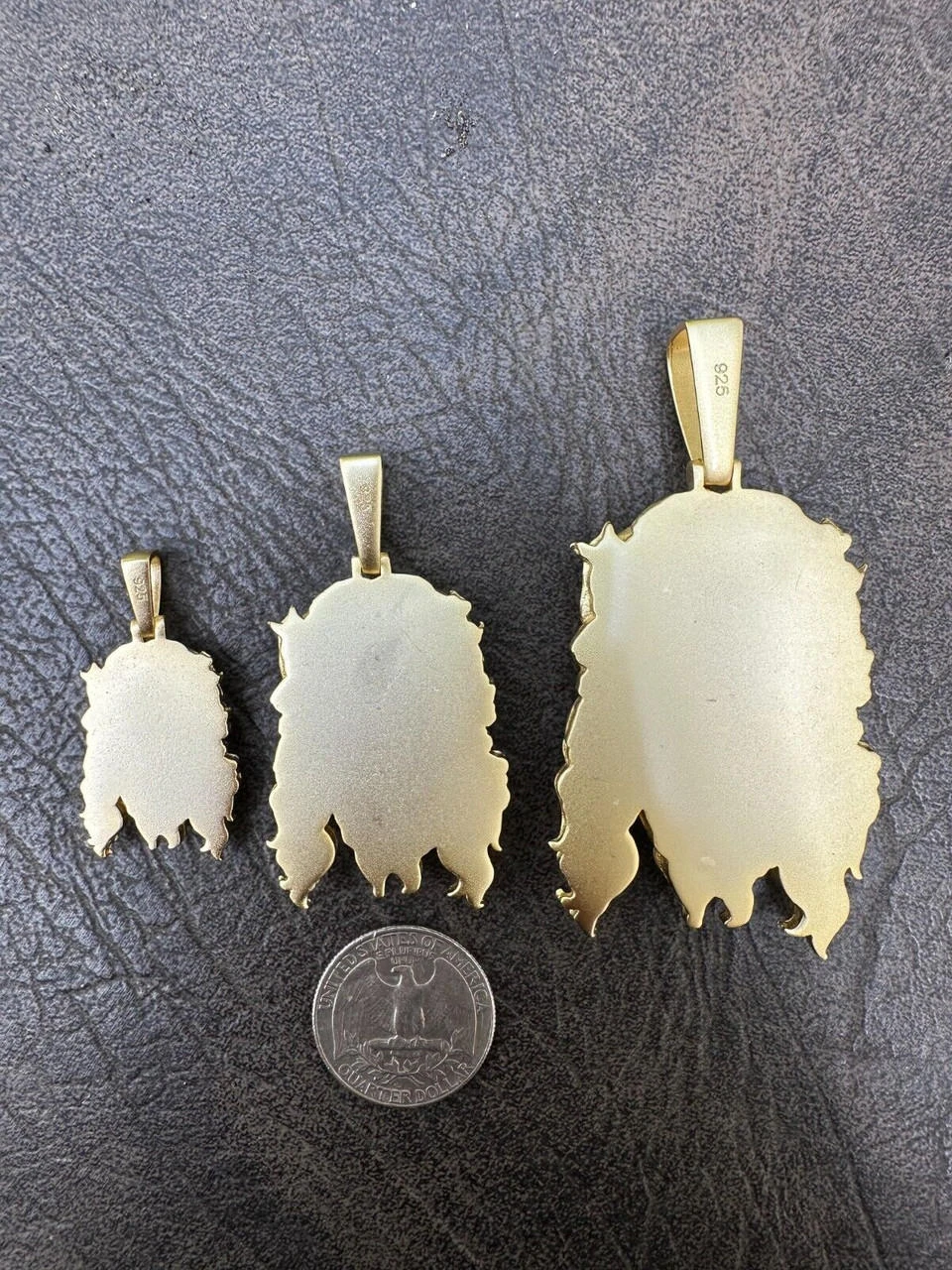 HEAVY SOLID Real 14k Gold Over 925 Sterling Silver Jesus Piece Pendant Necklace 6 HEAVY SOLID Real 14k Gold Over 925 Sterling Silver Jesus Piece Pendant Necklace - Image 4