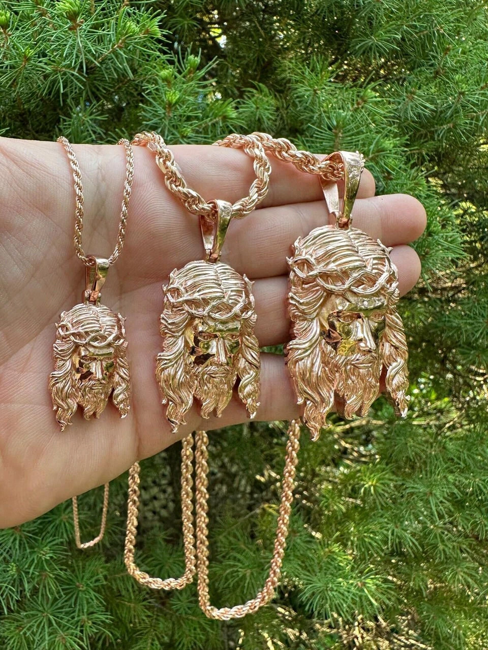 HEAVY SOLID Real 14k Rose Gold 925 Sterling Silver Jesus Piece Pendant - 1-2.5" 22 HEAVY SOLID Real 14k Rose Gold 925 Sterling Silver Jesus Piece Pendant - 1-2.5" - Image 20