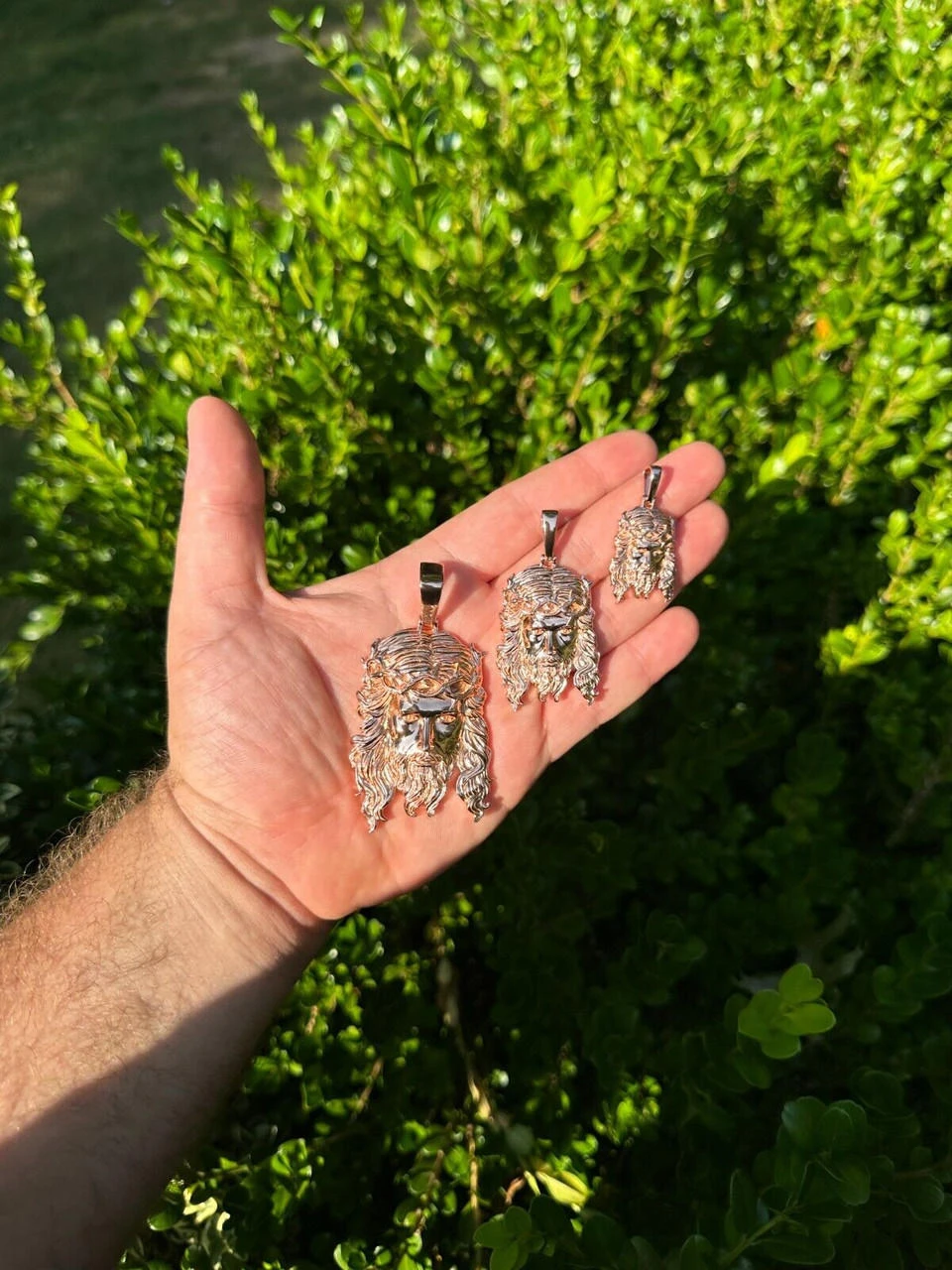 HEAVY SOLID Real 14k Rose Gold 925 Sterling Silver Jesus Piece Pendant - 1-2.5" 20 HEAVY SOLID Real 14k Rose Gold 925 Sterling Silver Jesus Piece Pendant - 1-2.5" - Image 18