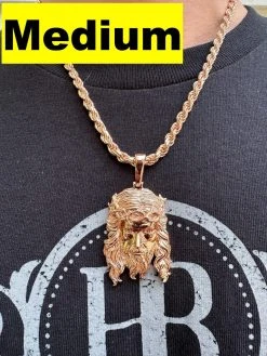 HEAVY SOLID Real 14k Rose Gold 925 Sterling Silver Jesus Piece Pendant - 1-2.5" 29 HEAVY SOLID Real 14k Rose Gold 925 Sterling Silver Jesus Piece Pendant - 1-2.5" -Harlem Bling Shop harlembling heavy solid real 14k rose gold 925 sterling silver jesus piece pendant 1 2.5 30397.1689204599
