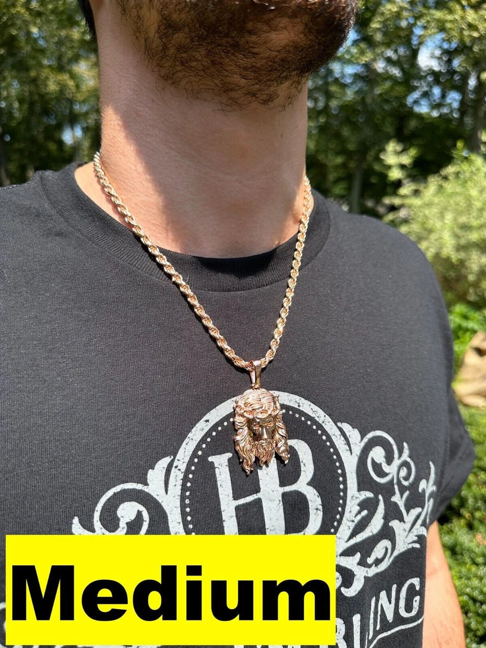 HEAVY SOLID Real 14k Rose Gold 925 Sterling Silver Jesus Piece Pendant - 1-2.5" 13 HEAVY SOLID Real 14k Rose Gold 925 Sterling Silver Jesus Piece Pendant - 1-2.5" - Image 11