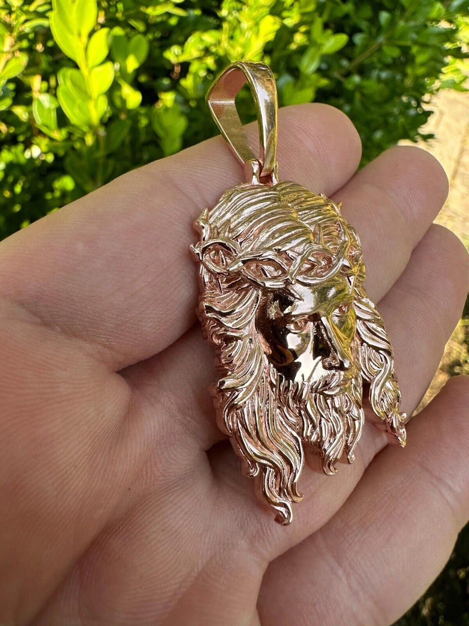 HEAVY SOLID Real 14k Rose Gold 925 Sterling Silver Jesus Piece Pendant - 1-2.5" 17 HEAVY SOLID Real 14k Rose Gold 925 Sterling Silver Jesus Piece Pendant - 1-2.5" - Image 15