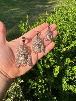 HEAVY SOLID Real 14k Rose Gold 925 Sterling Silver Jesus Piece Pendant - 1-2.5" 40 HEAVY SOLID Real 14k Rose Gold 925 Sterling Silver Jesus Piece Pendant - 1-2.5" -Harlem Bling Shop harlembling heavy solid real 14k rose gold 925 sterling silver jesus piece pendant 1 2.5 58565.1689204374