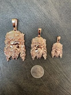HEAVY SOLID Real 14k Rose Gold 925 Sterling Silver Jesus Piece Pendant - 1-2.5" 33 HEAVY SOLID Real 14k Rose Gold 925 Sterling Silver Jesus Piece Pendant - 1-2.5" -Harlem Bling Shop harlembling heavy solid real 14k rose gold 925 sterling silver jesus piece pendant 1 2.5 66262.1689204359