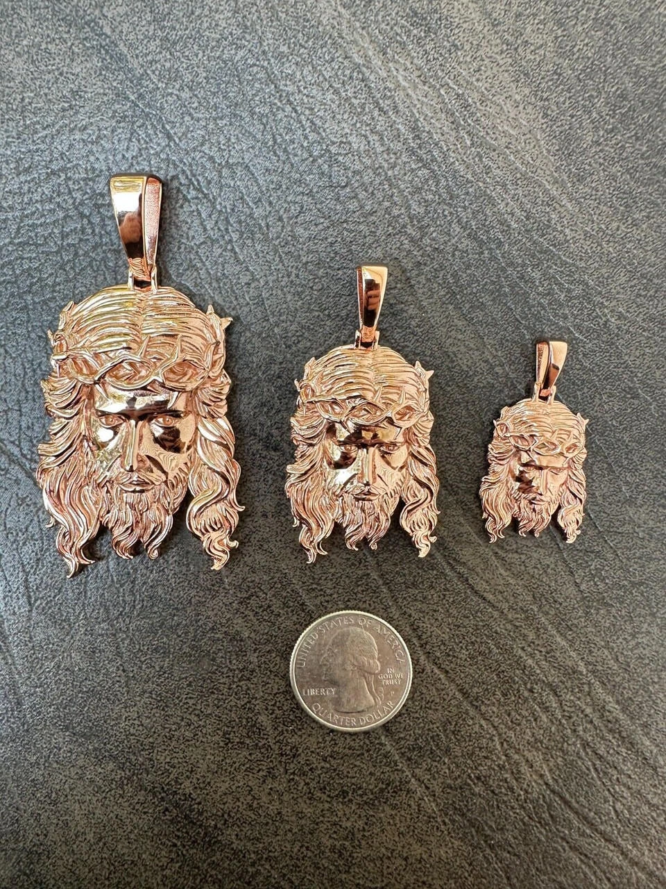 HEAVY SOLID Real 14k Rose Gold 925 Sterling Silver Jesus Piece Pendant - 1-2.5" 14 HEAVY SOLID Real 14k Rose Gold 925 Sterling Silver Jesus Piece Pendant - 1-2.5" - Image 12