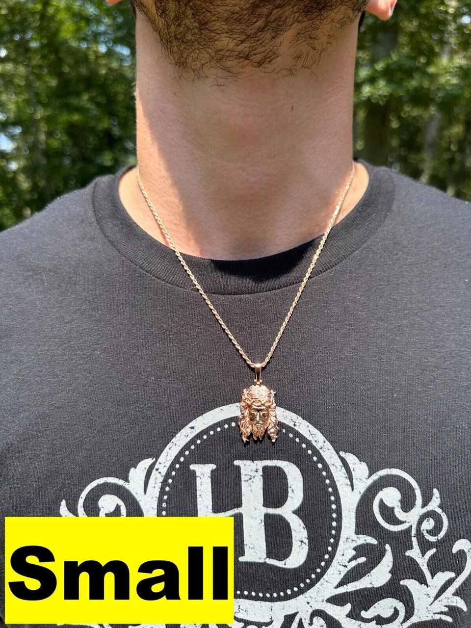 HEAVY SOLID Real 14k Rose Gold 925 Sterling Silver Jesus Piece Pendant - 1-2.5" 9 HEAVY SOLID Real 14k Rose Gold 925 Sterling Silver Jesus Piece Pendant - 1-2.5" - Image 7