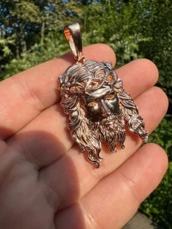 HEAVY SOLID Real 14k Rose Gold 925 Sterling Silver Jesus Piece Pendant - 1-2.5" 25 HEAVY SOLID Real 14k Rose Gold 925 Sterling Silver Jesus Piece Pendant - 1-2.5" -Harlem Bling Shop harlembling heavy solid real 14k rose gold 925 sterling silver jesus piece pendant 1 2.5 91644.1689204408