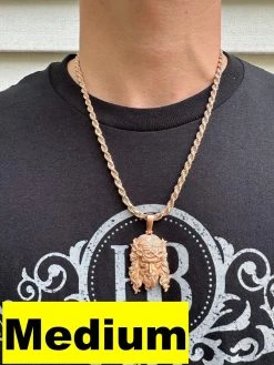HEAVY SOLID Real 14k Rose Gold 925 Sterling Silver Jesus Piece Pendant Necklace 31 HEAVY SOLID Real 14k Rose Gold 925 Sterling Silver Jesus Piece Pendant Necklace -Harlem Bling Shop harlembling heavy solid real 14k rose gold 925 sterling silver jesus piece pendant necklace 02463.1689117782