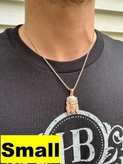 HEAVY SOLID Real 14k Rose Gold 925 Sterling Silver Jesus Piece Pendant Necklace 33 HEAVY SOLID Real 14k Rose Gold 925 Sterling Silver Jesus Piece Pendant Necklace -Harlem Bling Shop harlembling heavy solid real 14k rose gold 925 sterling silver jesus piece pendant necklace 61462.1689117779