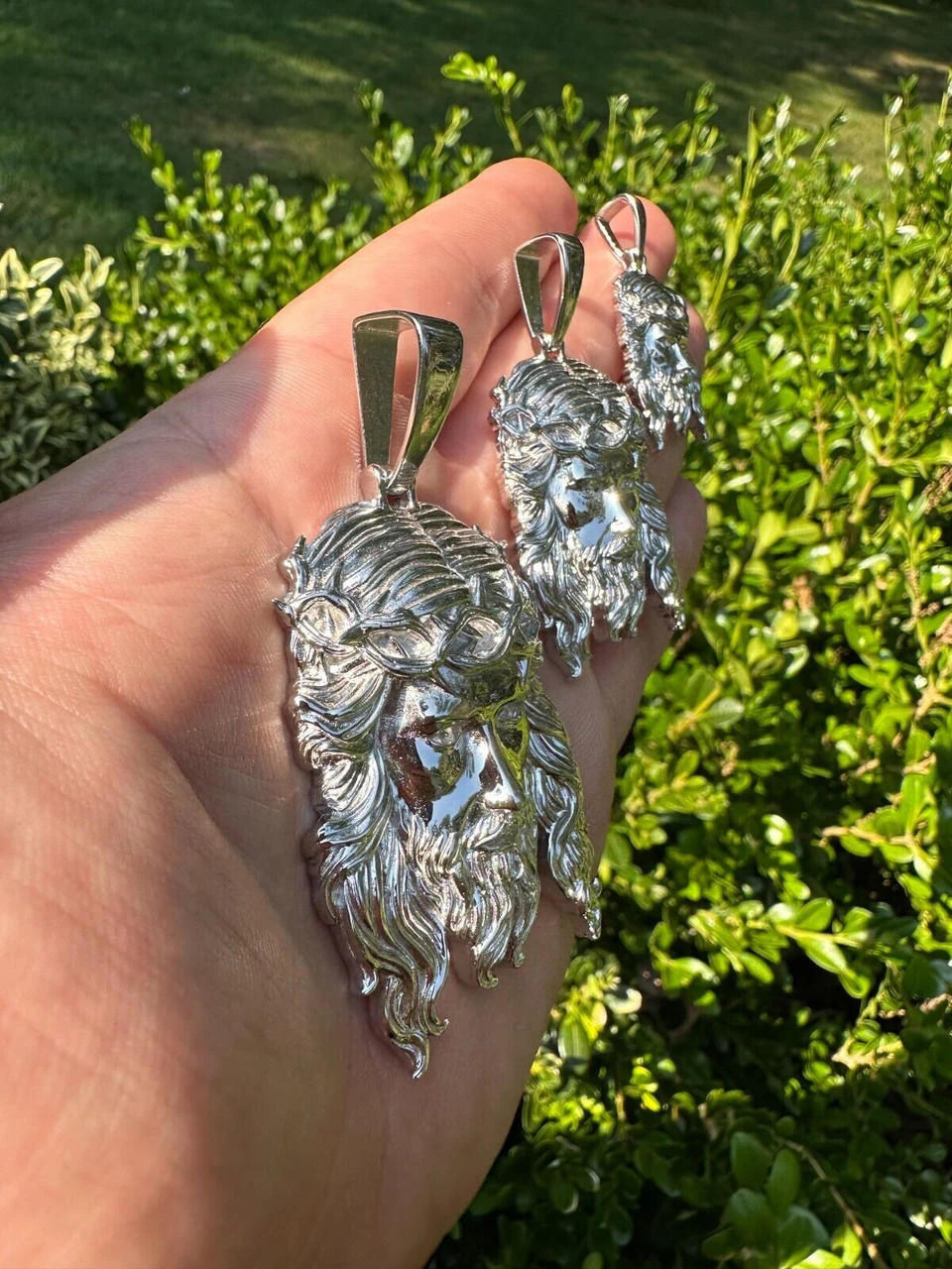 HEAVY SOLID Real Solid 925 Sterling Silver Jesus Piece Pendant Necklace - 1-2.5" 17 HEAVY SOLID Real Solid 925 Sterling Silver Jesus Piece Pendant Necklace - 1-2.5" - Image 15