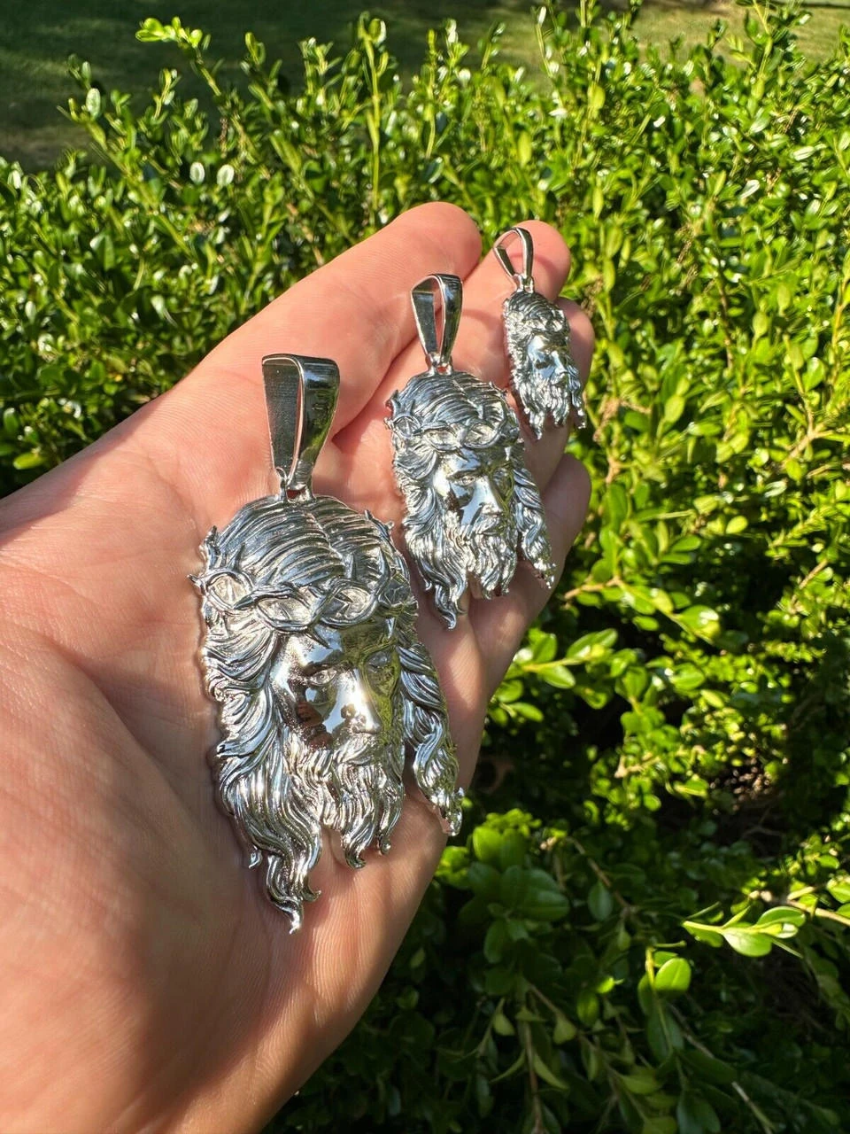 HEAVY SOLID Real Solid 925 Sterling Silver Jesus Piece Pendant Necklace - 1-2.5" 16 HEAVY SOLID Real Solid 925 Sterling Silver Jesus Piece Pendant Necklace - 1-2.5" - Image 14