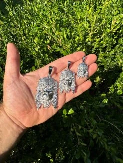 HEAVY SOLID Real Solid 925 Sterling Silver Jesus Piece Pendant Necklace - 1-2.5" 34 HEAVY SOLID Real Solid 925 Sterling Silver Jesus Piece Pendant Necklace - 1-2.5" -Harlem Bling Shop harlembling heavy solid real solid 925 sterling silver jesus piece pendant necklace 1 2.5 71966.1689204387