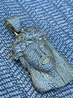 Hip Hop 14k Gold Over 925 Sterling Silver Jesus Piece Flooded Out Pendant Iced 23 Hip Hop 14k Gold Over 925 Sterling Silver Jesus Piece Flooded Out Pendant Iced -Harlem Bling Shop harlembling hip hop 14k gold over 925 sterling silver jesus piece flooded out pendant iced 16025.1664393915