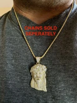 Hip Hop 14k Gold Over 925 Sterling Silver Jesus Piece Flooded Out Pendant Iced 17 Hip Hop 14k Gold Over 925 Sterling Silver Jesus Piece Flooded Out Pendant Iced -Harlem Bling Shop harlembling hip hop 14k gold over 925 sterling silver jesus piece flooded out pendant iced 19750.1664380082