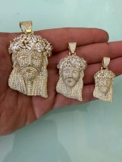 Hip Hop 14k Gold Over 925 Sterling Silver Jesus Piece Flooded Out Pendant Iced 19 Hip Hop 14k Gold Over 925 Sterling Silver Jesus Piece Flooded Out Pendant Iced -Harlem Bling Shop harlembling hip hop 14k gold over 925 sterling silver jesus piece flooded out pendant iced 37316.1664376063