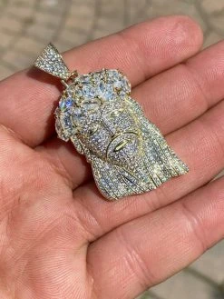 Hip Hop 14k Gold Over 925 Sterling Silver Jesus Piece Flooded Out Pendant Iced 15 Hip Hop 14k Gold Over 925 Sterling Silver Jesus Piece Flooded Out Pendant Iced -Harlem Bling Shop harlembling hip hop 14k gold over 925 sterling silver jesus piece flooded out pendant iced 59728.1664379985