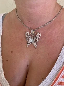 Hip Hop Butterfly Piece - Ladies Iced Real 925 Silver Gold Or Rose Necklace BIG 30 Hip Hop Butterfly Piece - Ladies Iced Real 925 Silver Gold Or Rose Necklace BIG -Harlem Bling Shop harlembling hip hop butterfly piece ladies iced real 925 silver gold or rose necklace big 44862.1664374453