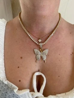 Hip Hop Butterfly Piece - Mens Ladies Iced Real 925 Silver Gold Finish Necklace 20 Hip Hop Butterfly Piece - Mens Ladies Iced Real 925 Silver Gold Finish Necklace -Harlem Bling Shop harlembling hip hop butterfly piece mens ladies iced real 925 silver gold finish necklace 11236.1664388197