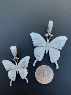 Hip Hop Butterfly Piece - Mens Ladies Iced Real 925 Silver Gold Finish Necklace 24 Hip Hop Butterfly Piece - Mens Ladies Iced Real 925 Silver Gold Finish Necklace -Harlem Bling Shop harlembling hip hop butterfly piece mens ladies iced real 925 silver gold finish necklace 18696.1664397997